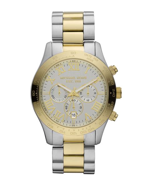 michael kors layton silber|Michael Kors Men's Layton Chronograph Silver.